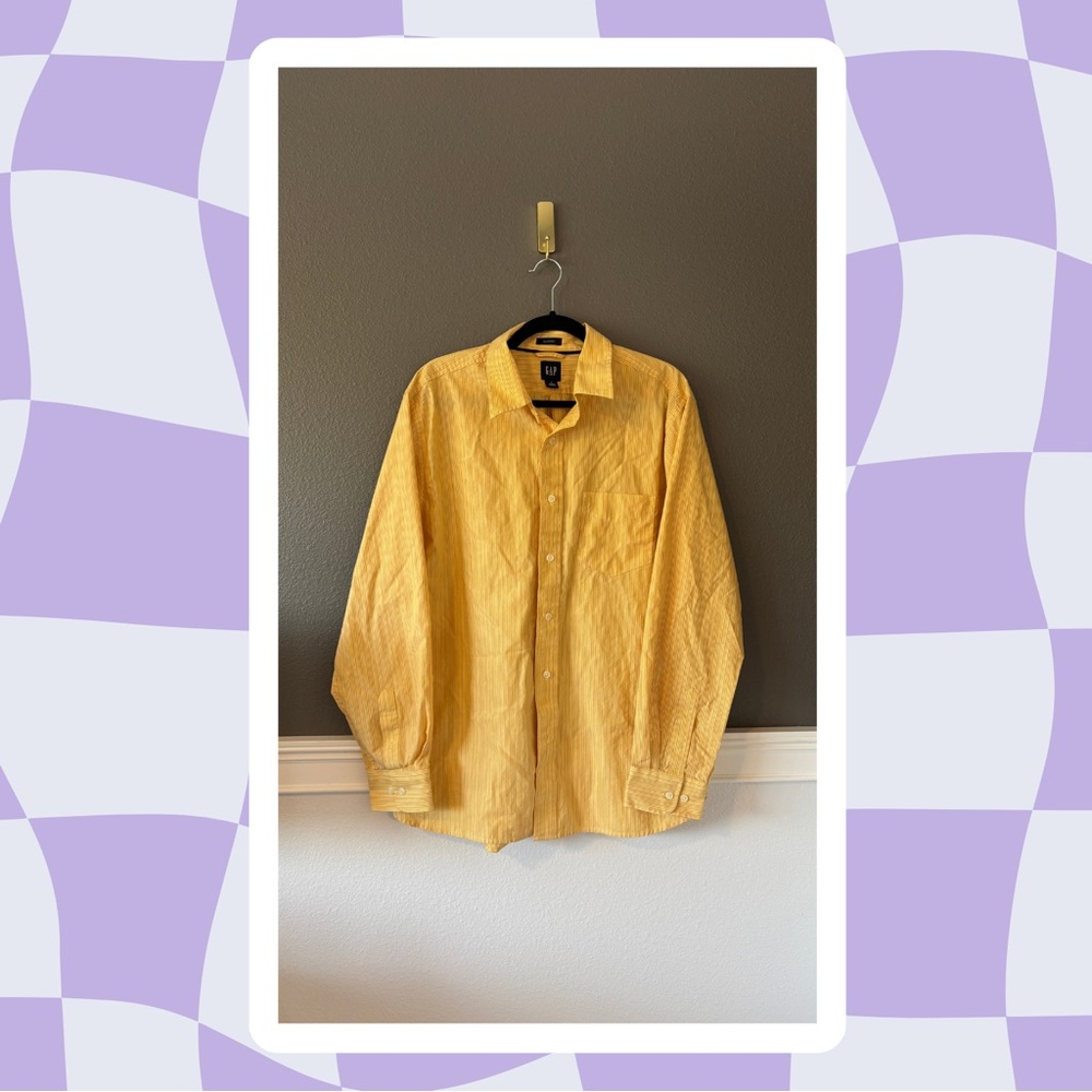Yellow Pinstripe Button Down - Gap - L